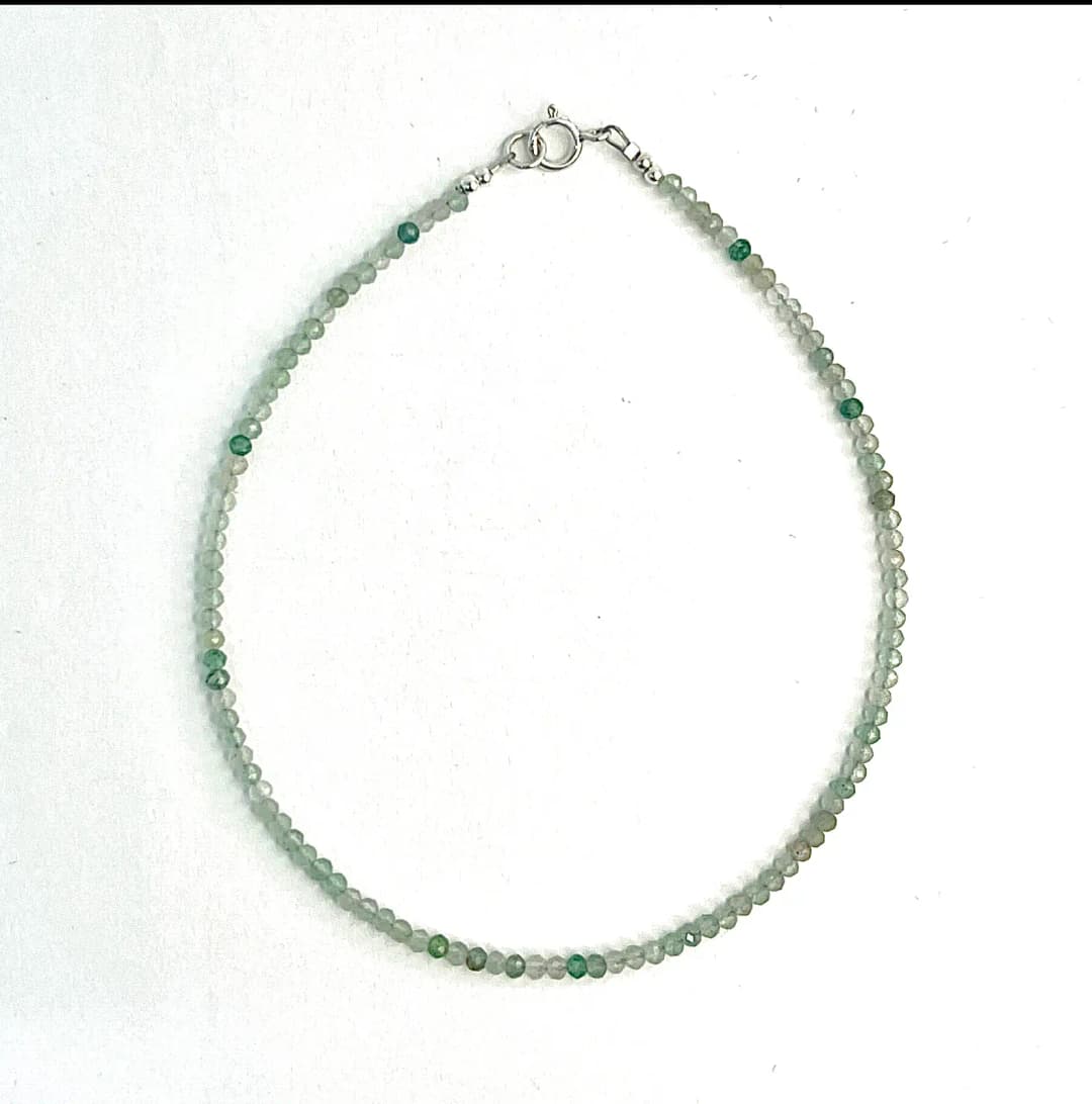 LIGHT GREEN EMERALD ANKLET