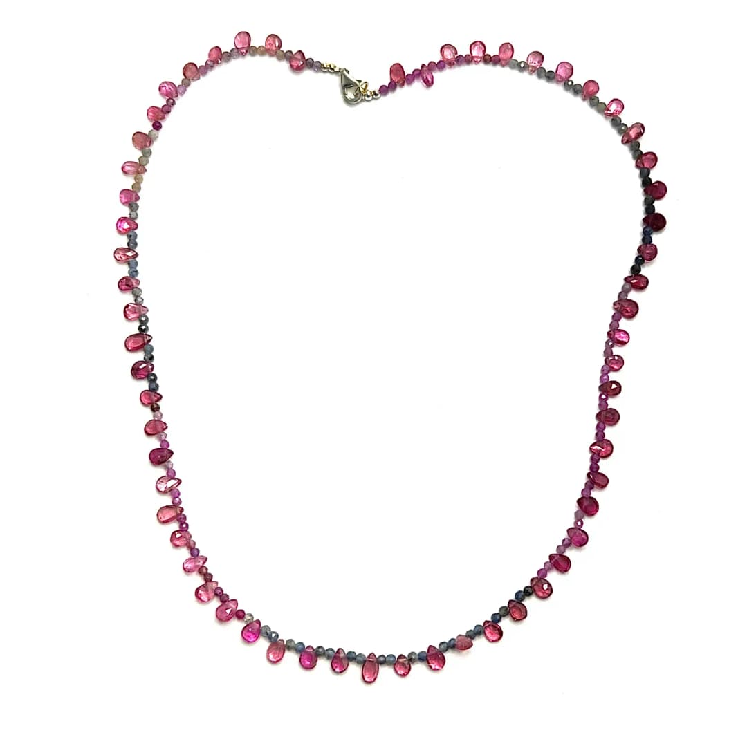 PINK AND BLUE SAPPHIRE NECKLACE