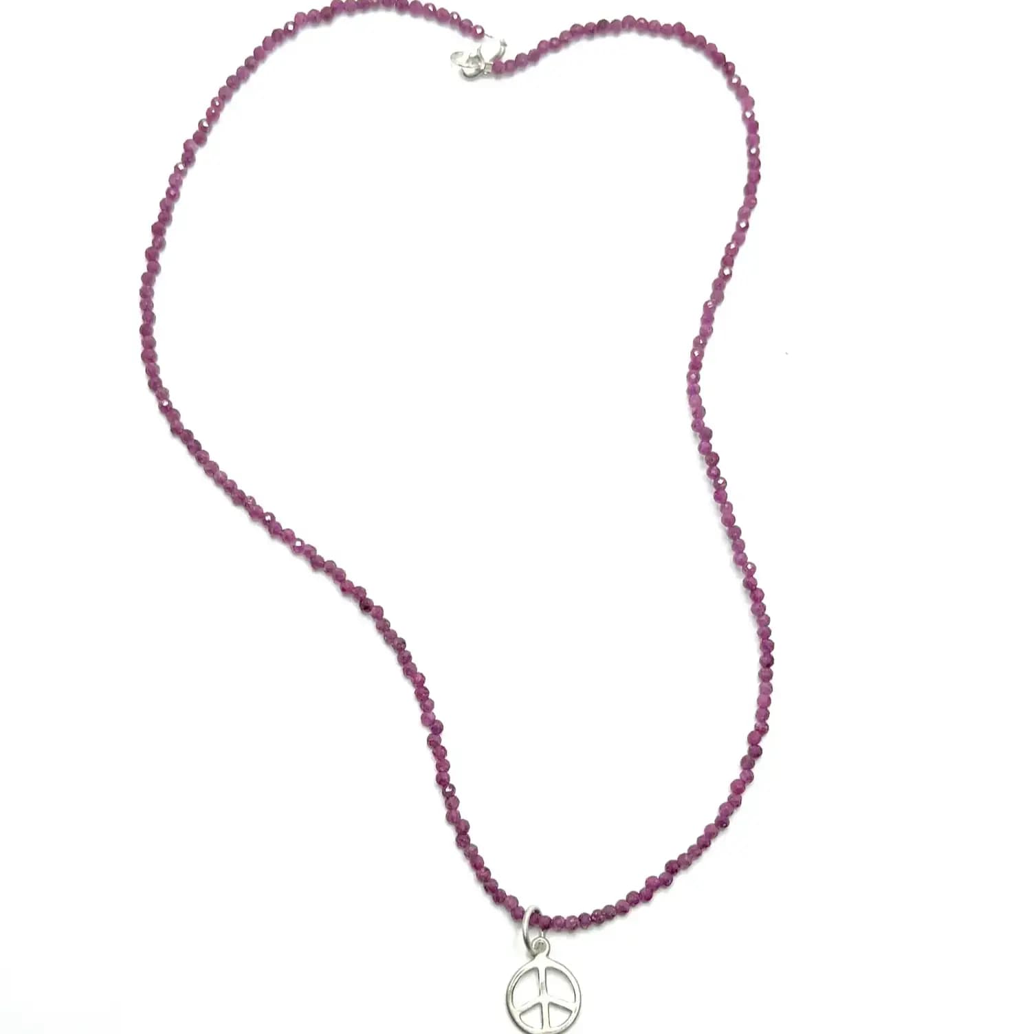 RUBY NECKLACE WITH PEACE PENDANT