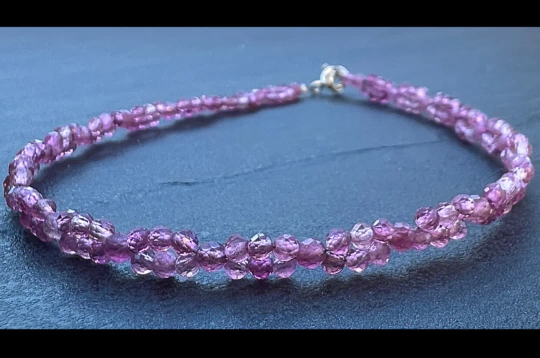 PINK TOURMALINE LACE ANKLET